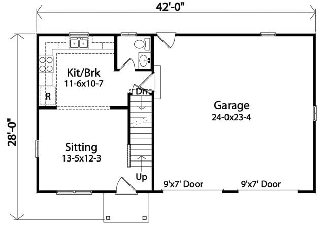 Plan 22109SL: Cape Cod Charmer - Floor Plan - Main Level - Cape Cod, Cottage