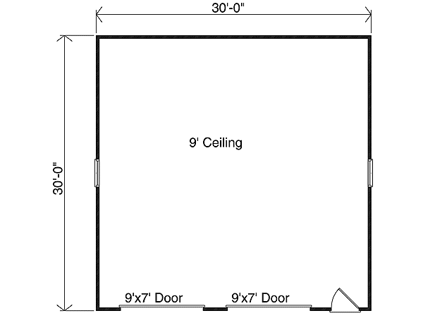 Plan 2216SL: Simple Two-Car Garage - Floor Plan - Main Level