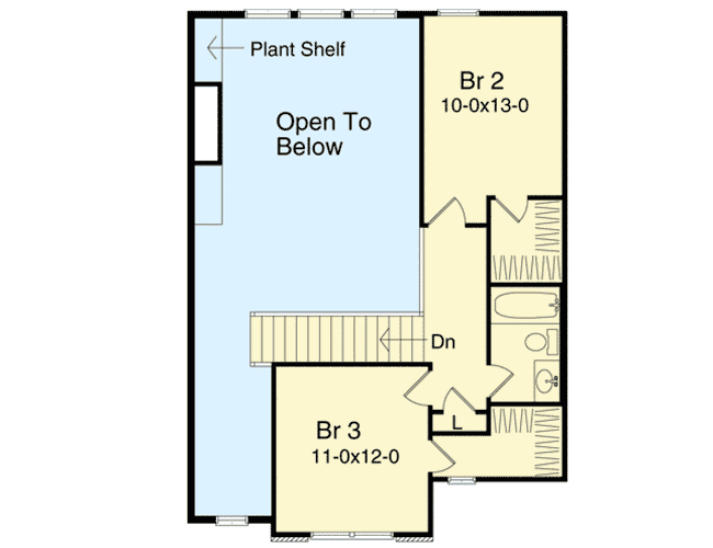 Plan 2230SL: Two-Story Great Room - Floor Plan - 2nd Floor - Traditional