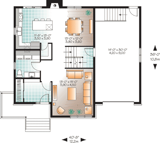 Plan 22305DR: Winning Modern Combination - Floor Plan - Main Level - Contemporary, Northwest