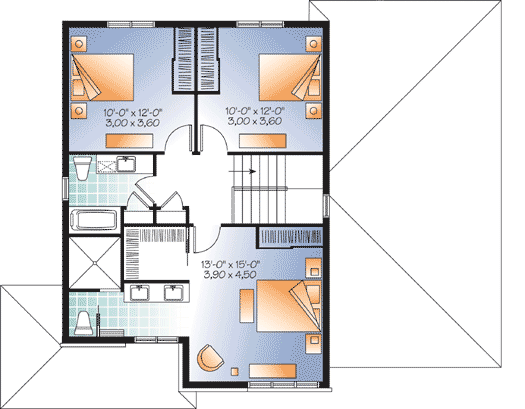 Plan 22305DR: Winning Modern Combination - Floor Plan - 2nd Floor - Contemporary, Northwest