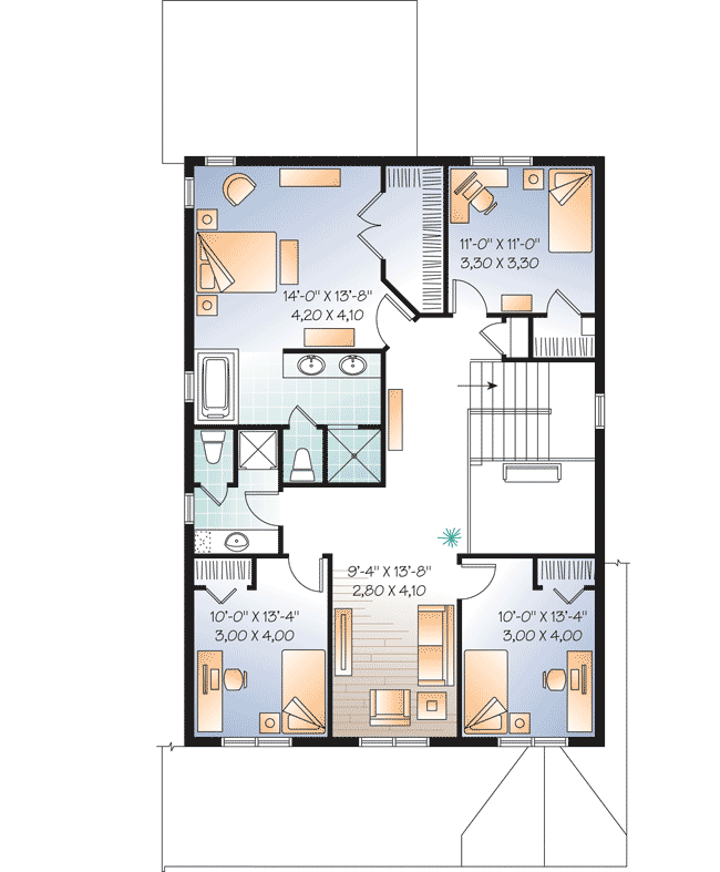 Plan 22309DR: Northwest Craftsman Home Pan with 4 or 5 Bedrooms - Floor Plan - 2nd Floor - Craftsman, Northwest