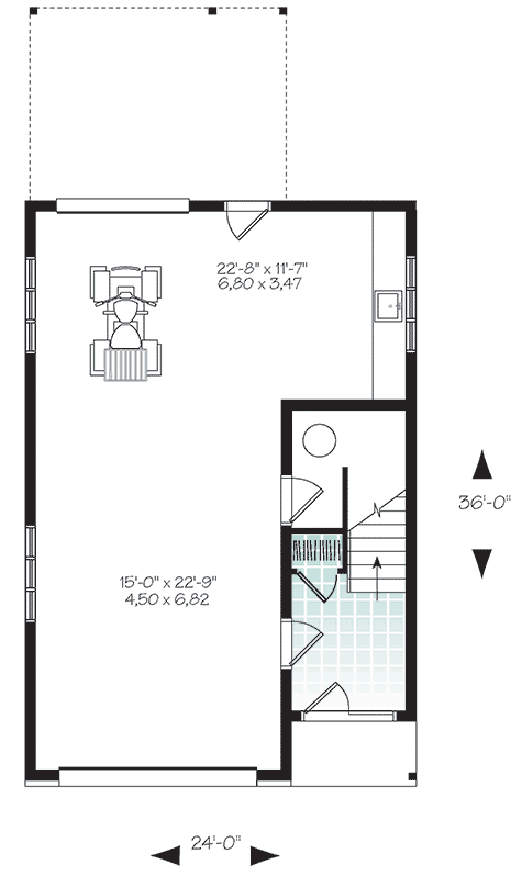 Plan 22389DR: Vacation Escape With Back Views - Floor Plan - Main Level - Carriage, Coastal, Vacation