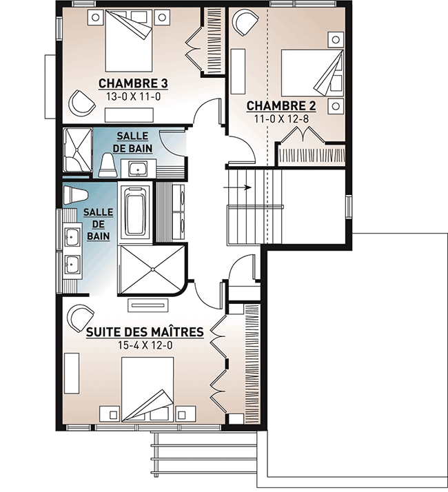Plan 22392DR: Contemporary House Plan with Sunken Foyer - Floor Plan - 2nd Floor - Contemporary, Modern