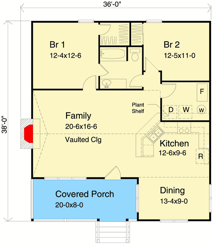 Plan 2256SL: Cozy Cottage Home Plan - Floor Plan - Main Level - Cottage, Country