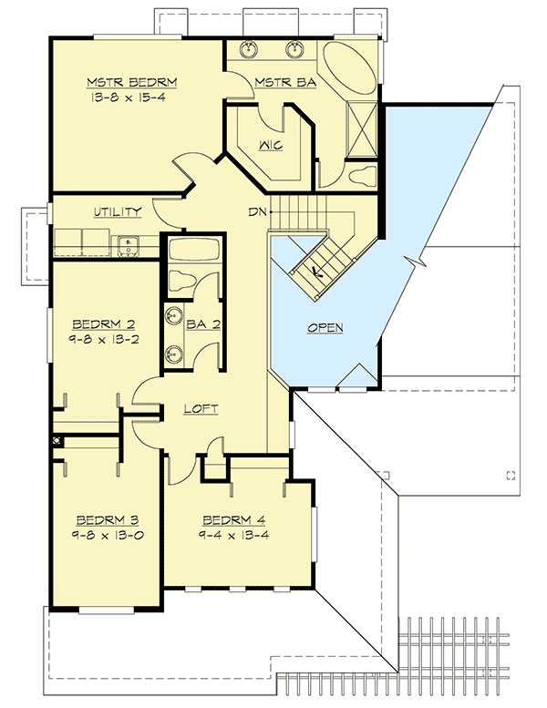Plan 23038JD: Craftsman House Plan with Angled Foyer - Floor Plan - 2nd Floor - Craftsman, Northwest