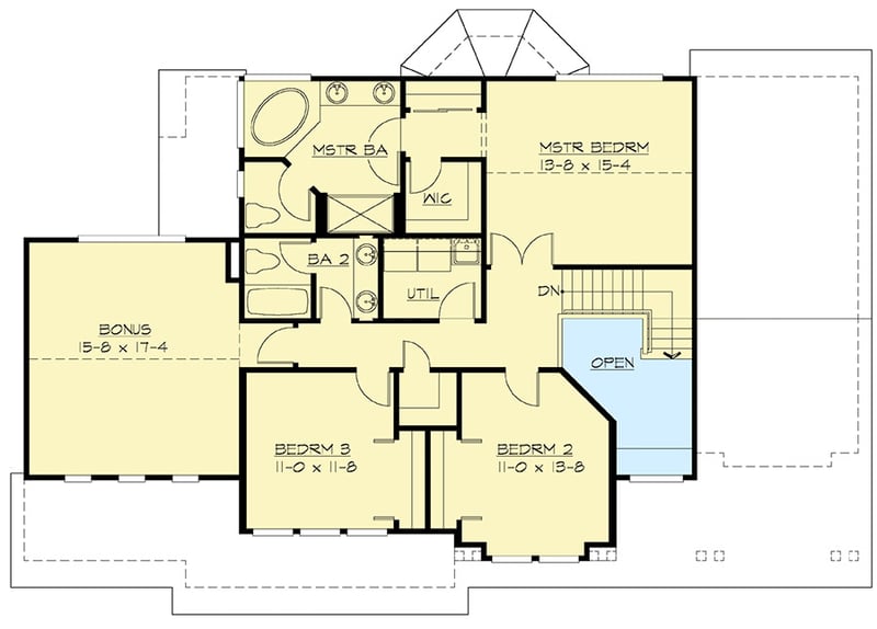Plan 23039JD: Northwest Craftsman Home Plan - Floor Plan - 2nd Floor - Craftsman, Northwest, Shingle
