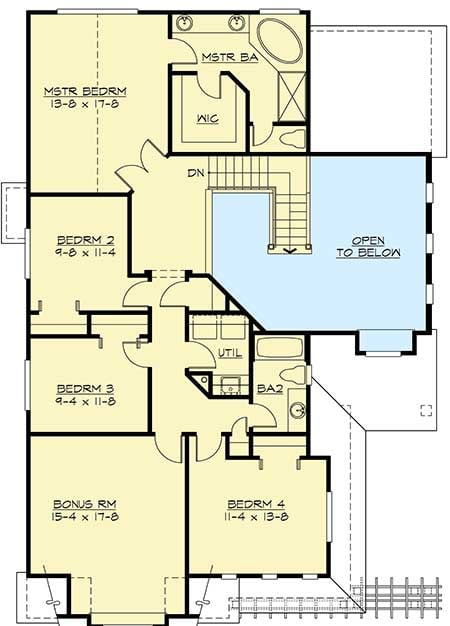 Plan 2304JD: Electic Craftsman Home Plan With Multiple Variations - Floor Plan - 2nd Floor - Craftsman, Northwest