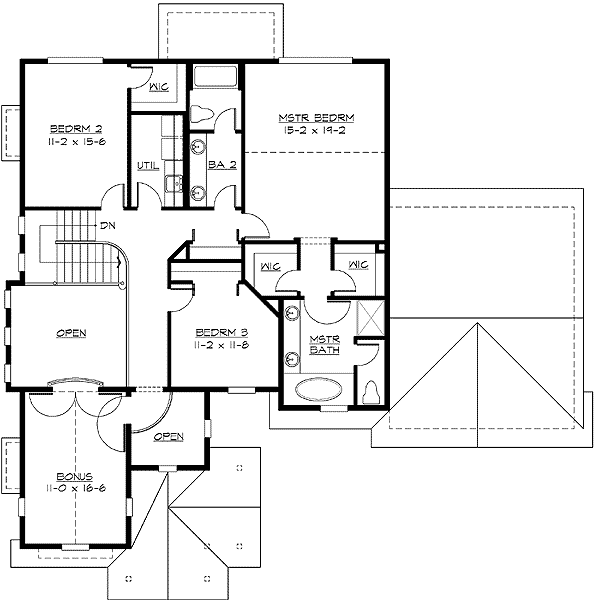 Plan 23052JD: Unique Two-Story Entry - Floor Plan - 2nd Floor - Craftsman, Northwest