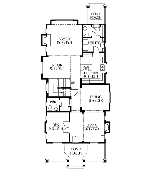 Plan 23074JD: Classic Bungalow with Detached Garage - Floor Plan - Main Level - Country, Craftsman, Northwest