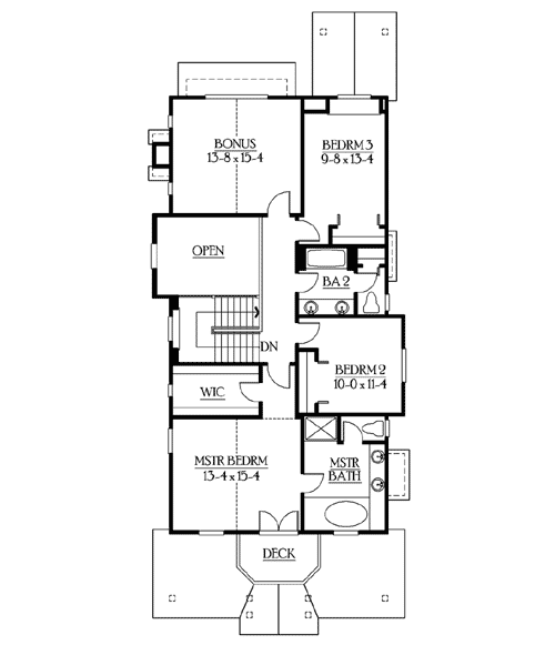 Plan 23074JD: Classic Bungalow with Detached Garage - Floor Plan - 2nd Floor - Country, Craftsman, Northwest