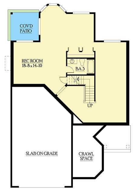 Plan 23088JD: Windowed Tower Adds Curb Appeal - Floor Plan - Lower Level - Country, Craftsman, Northwest