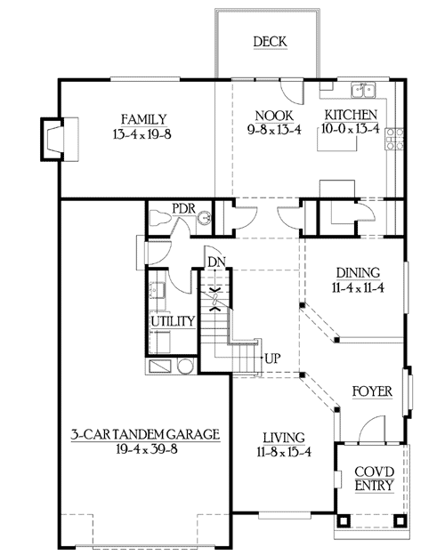 Plan 23094JD: Secluded Master Suite - Floor Plan - Main Level - Craftsman, Northwest