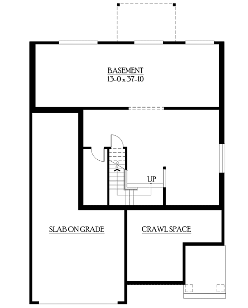 Plan 23094JD: Secluded Master Suite - Floor Plan - Basement - Craftsman, Northwest