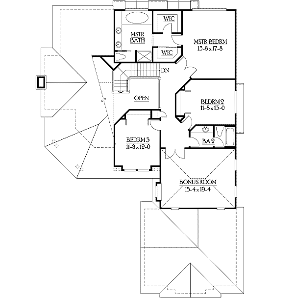 Plan 23108JD: Stone and Shingle Exterior Adds Warmth - Floor Plan - 2nd Floor - Craftsman, Northwest