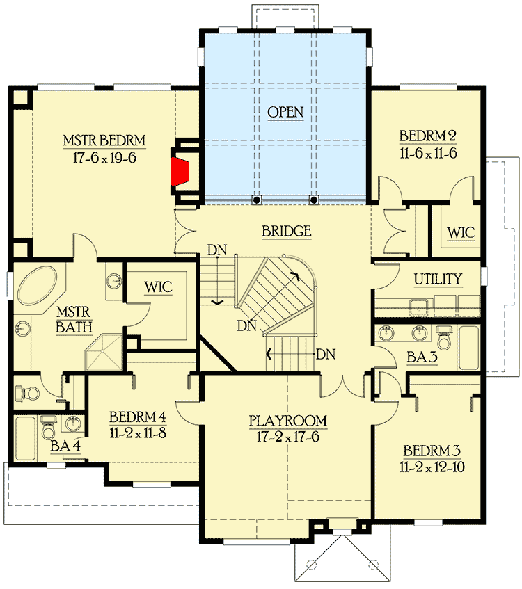Plan 23139JD: Three Car Tandem Garage or Room for Workshop - Floor Plan - 2nd Floor - Craftsman, Northwest