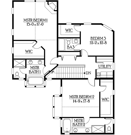 Plan 23144JD: Open Floor Plan with Great Room Design - Floor Plan - 2nd Floor - Craftsman, Northwest