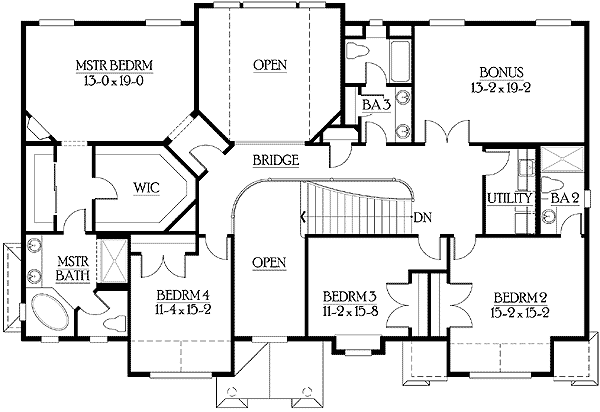 Plan 23150JD: Clean Classic Lines - Floor Plan - 2nd Floor - Country, Craftsman, Northwest