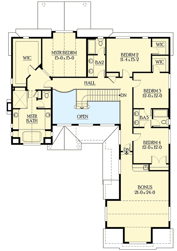 Plan 23165JD: Old World Facade with Modern Floor Plan - Floor Plan - 2nd Floor - Craftsman, Northwest, Shingle
