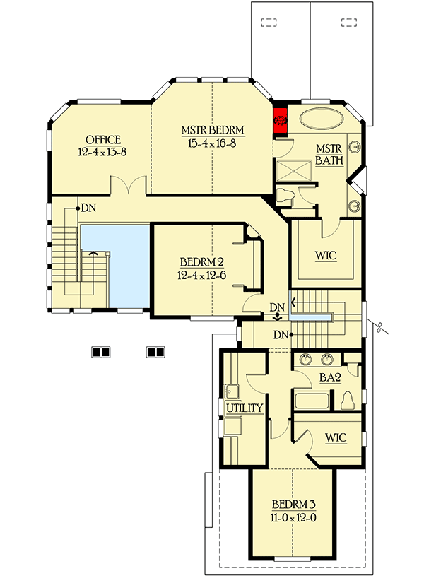 Plan 23178JD: Craftsman House Plan with 3-Level Living - Floor Plan - Second Level - Craftsman, Northwest