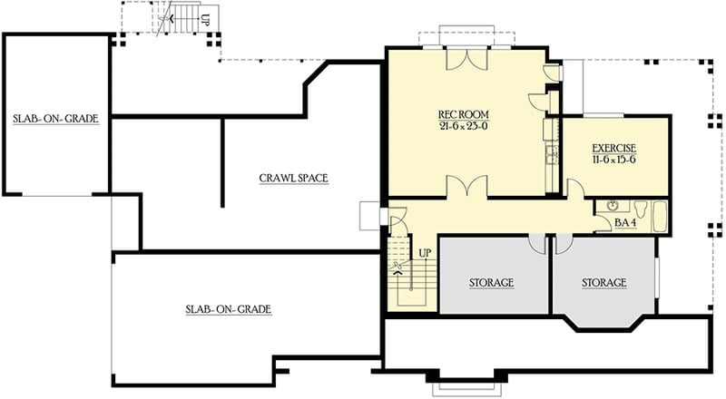 Plan 23180JD: Luxury Craftsman House Plan with Options - Floor Plan - Lower Level - Country, Craftsman, Northwest
