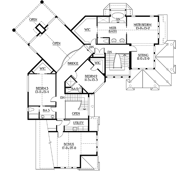 Plan 23183JD: 2-Story House Plan Unique Floor Plan with Central Turret - 5910 Sq Ft - Floor Plan - 2nd Floor - Craftsman, Northwest