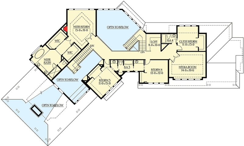 Plan 23199JD: Craftsman House Plan with Upstairs Secluded Master Suite with Fireplace - 4650 Sq Ft - Floor Plan - 2nd Floor - Craftsman, Northwest, Shingle
