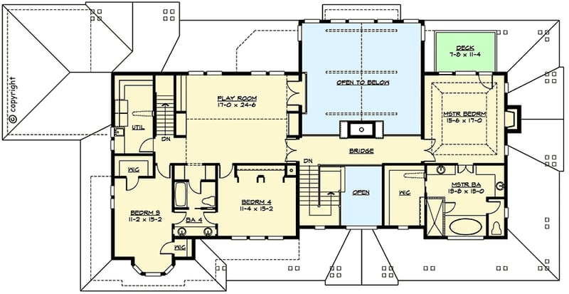 Plan 2325JD: Master Up or Down Luxury Craftsman - Floor Plan - 2nd Floor - Craftsman, Northwest