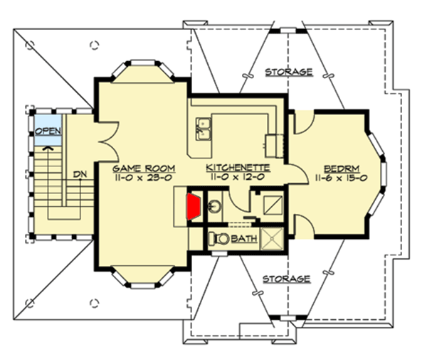 Plan 23265JD: Shingle Style Guest House Plan - Floor Plan - 2nd Floor - Carriage, Craftsman, Shingle