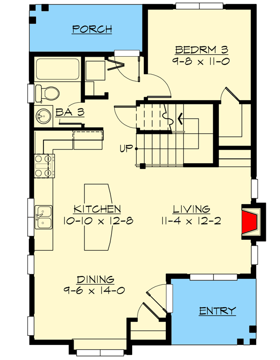 Plan 23293JD: Cottage with Many Options - Floor Plan - Main Level - Cottage, Vacation