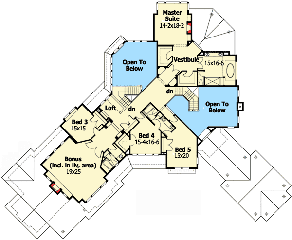 Plan 23299JD: Luxury Craftsman Home Plan - Floor Plan - 2nd Floor - Craftsman, Northwest