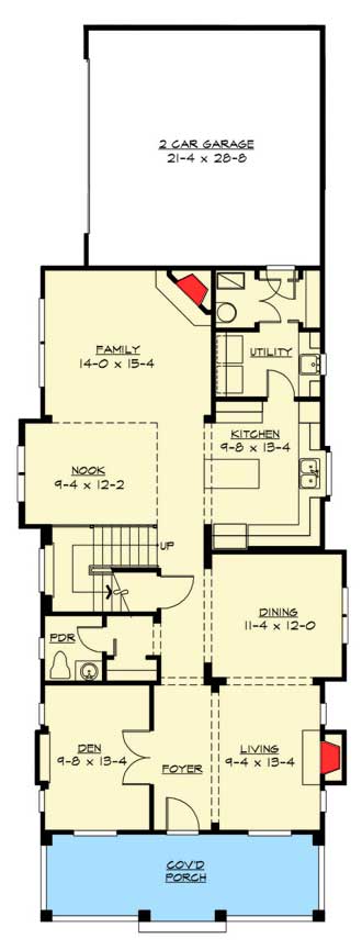 Plan 23301JD: Craftsman with Attached Garage & Options - Floor Plan - Main Level - Craftsman, Northwest
