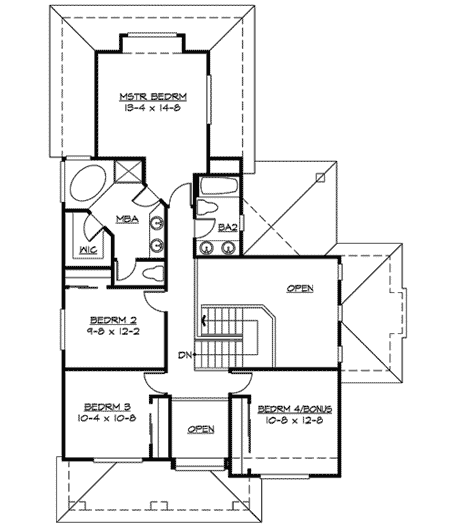 Plan 23325JD: Two To Choose From - Floor Plan - 2nd Floor - Northwest