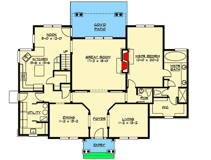 Plan 23332JD: Huge Master Suite - Floor Plan - Main Level - Craftsman, Northwest