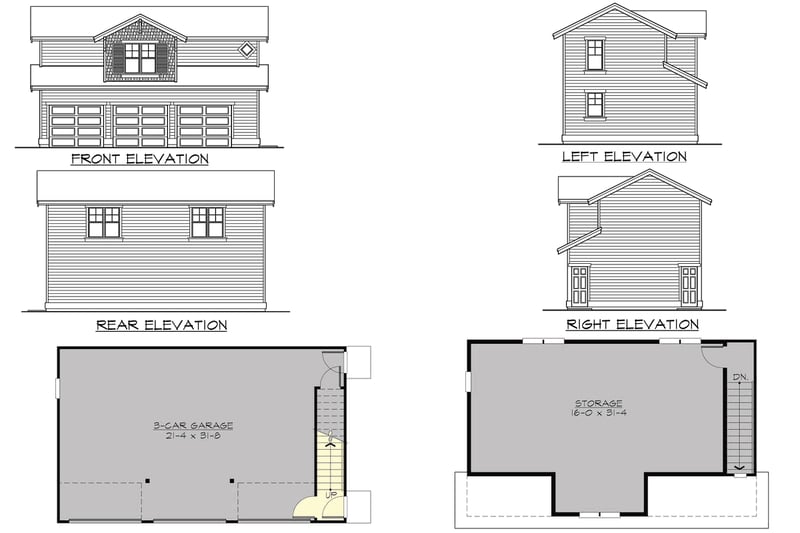 Plan 23332JD: Huge Master Suite - Floor Plan - Detached 3-Car Garage - Craftsman, Northwest
