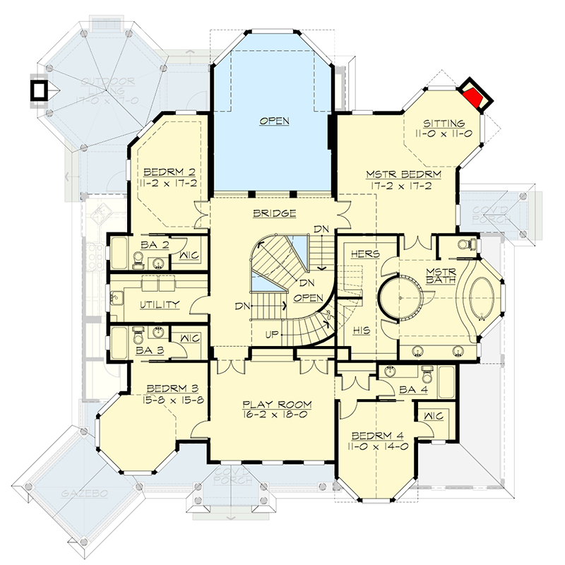 Plan 23361JD: Grandeur in Many Versions - Floor Plan - 2nd Floor - Northwest, Shingle, Victorian