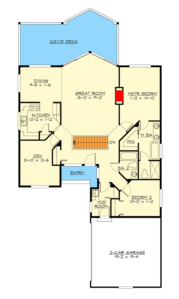 Plan 23391JD: Dramatic Views for Hillside Lot - Floor Plan - Main Level - Contemporary, Mountain, Northwest