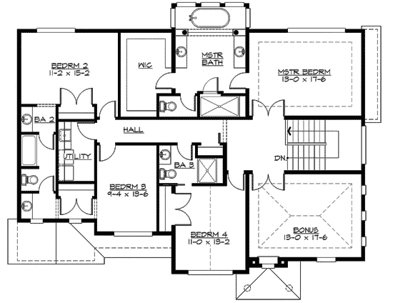 Plan 23416JD: Enticing Traditional Home Plan with Options - Floor Plan - 2nd Floor - Northwest, Traditional