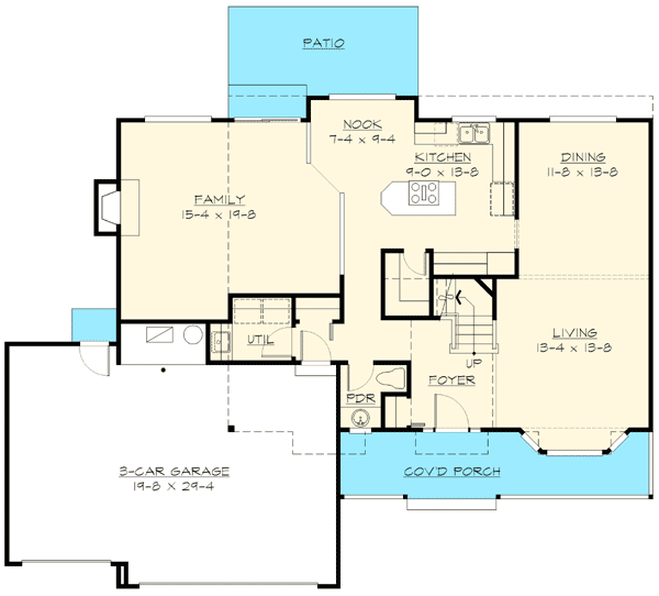 Plan 23458JD: Charming Country House Plan with Options - 2265 Sq Ft - Floor Plan - Main Level - Country, Traditional