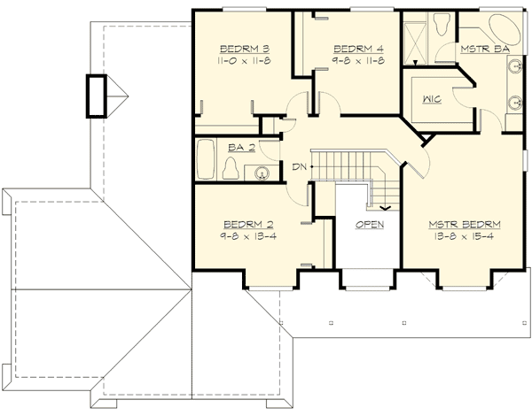 Plan 23458JD: Charming Country House Plan with Options - 2265 Sq Ft - Floor Plan - 2nd Floor - Country, Traditional