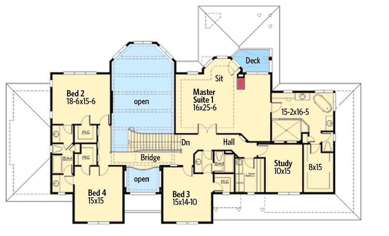 Plan 23478JD: Glorious European Dream Home Plan - Floor Plan - 2nd Floor - European, Mediterranean