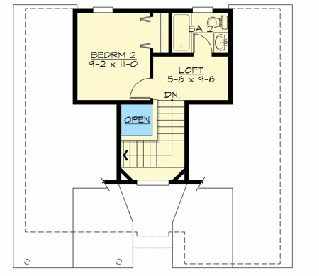 Plan 23504JD: Cozy Craftsman Bungalow With Tandem Garage - Floor Plan - 2nd Floor - Cottage, Craftsman, New American, Northwest