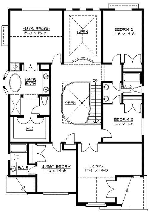 Plan 2351JD: Perfect for Narrow or Corner Lots - Floor Plan - 2nd Floor - European, Northwest
