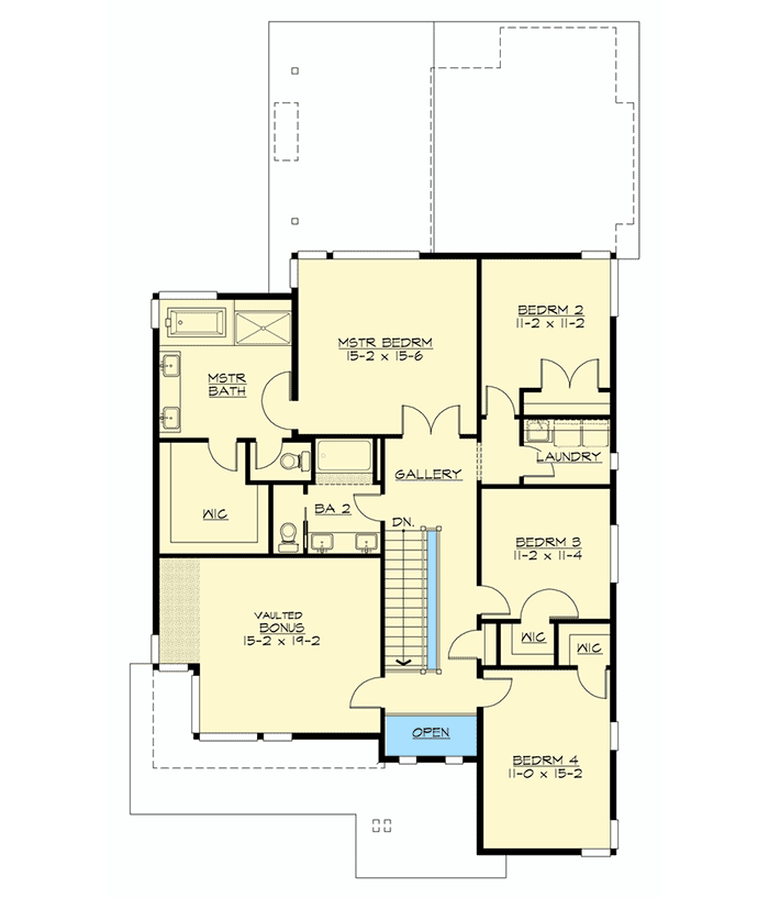 Plan 23510JD: 4 Bed Modern House Plan - Floor Plan - 2nd Floor - Modern, Northwest
