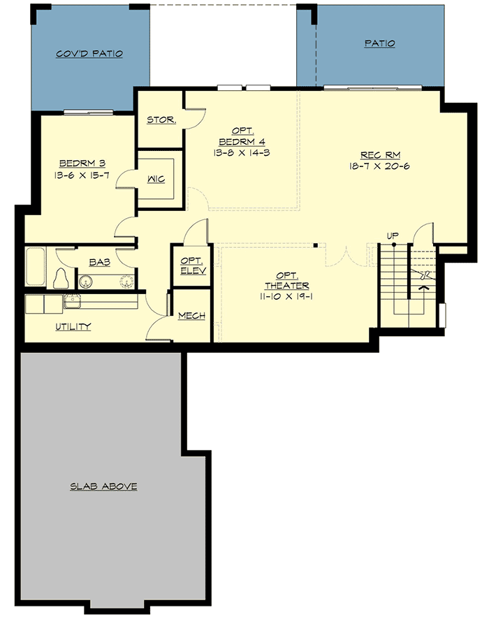 Plan 23560JD: Craftsman Home with Lower Level Options - Floor Plan - Lower Level - Craftsman, New American, Northwest