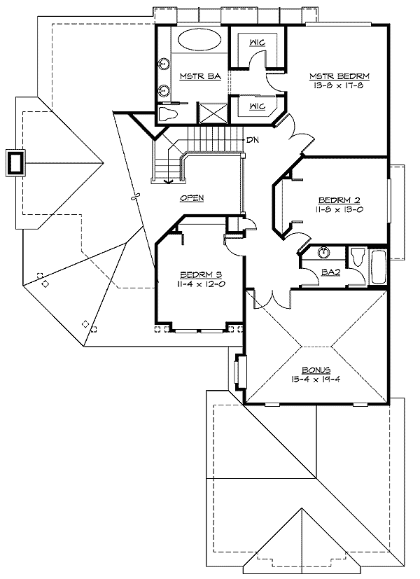 Plan 2361JD: Vaulted Living Room - Floor Plan - 2nd Floor - Craftsman, Northwest