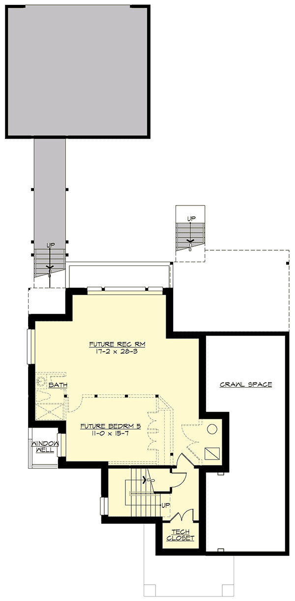 Plan 23616JD: Modern House Plan with Expansion Possibilities - Floor Plan - Basement - Contemporary, Modern, Northwest