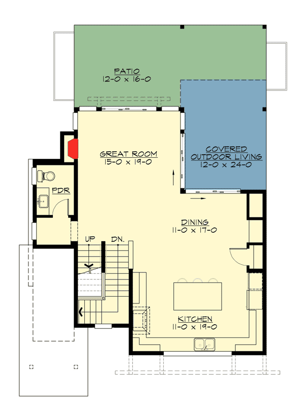 Plan 23618JD: Eye-Catching Northwest House Plan - Floor Plan - Main Level - Modern, Northwest