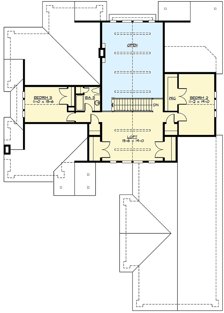 Plan 2374JD: 4 Bed Rambler with Vaulted Great Room - Floor Plan - 2nd Floor - Craftsman, Northwest, Shingle
