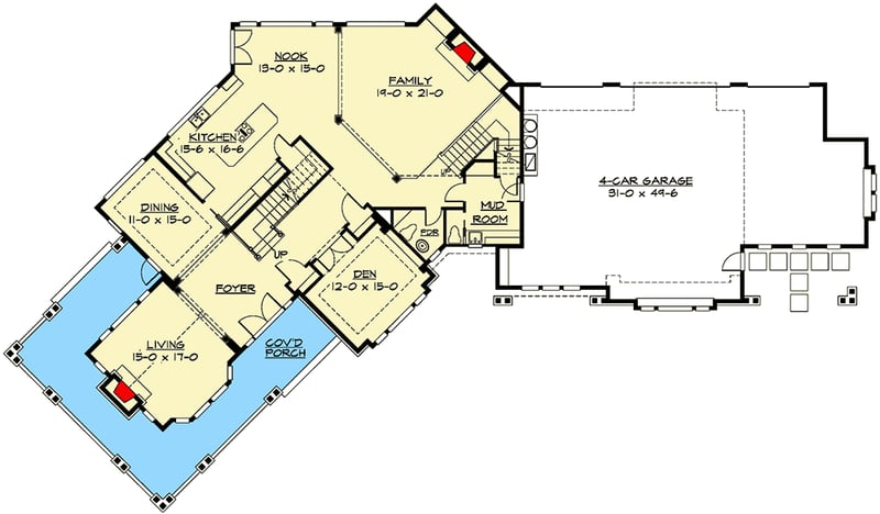 Plan 2378JD: Secluded Master Suite with Fireplace - Floor Plan - Main Level - Craftsman, Northwest, Shingle